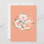 Moderne Lichte Perzik Bruiloft Sjabloon Kaart (Achterkant)