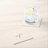 Moderne lichte perzik persoonlijke monogram naam - kartonnen onderzetters (Insitu)