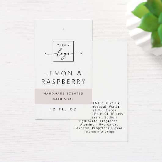 Moderne lichte roos grijs blok DIY-productlabel la Visitekaartje (Bureau)