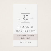 Moderne lichte roos grijs blok DIY-productlabel la Visitekaartje (Voorkant)