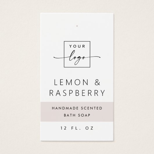 Moderne lichte roos grijs blok DIY-productlabel la Visitekaartje (Voorkant)