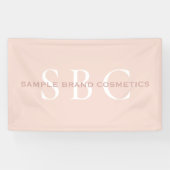 Moderne lichte Roos roze cosmetische industrie Spandoek (Horizontaal)