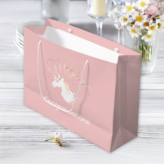Moderne lichte Roos roze witte sinicorn Groot Cadeauzakje