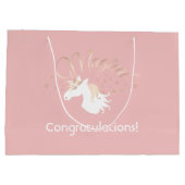 Moderne lichte Roos roze witte sinicorn Groot Cadeauzakje (Achterkant)