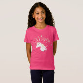 Moderne lichte Roos roze witte sinicorn T-shirt (Voorkant volledig)
