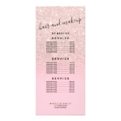 Moderne lichte roze gouden glitter ombre candy pri reclamekaart (Achterkant)