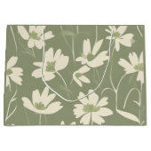 Moderne lichte salie witte wilde bloem groot cadeauzakje (Voorkant)