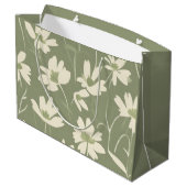 Moderne lichte salie witte wilde bloem groot cadeauzakje (Achterkant Gekanteld)