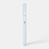 Moderne Lichte Stof Blauw Gouden Script Monogram iPhone 16 Hoesje (Linkerkant)