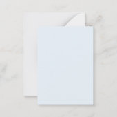 Moderne Lichte Stof Blauw Gouden Script Monogram Notitiekaartje (Achterkant)