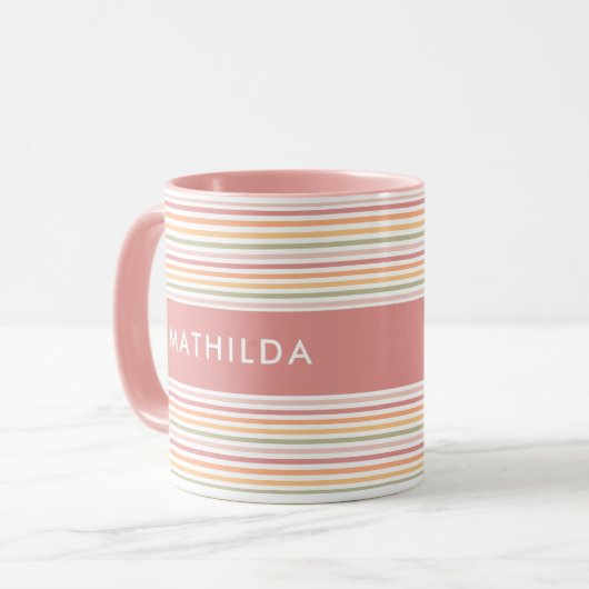 Moderne lichte strepen mok (Voorkant links)