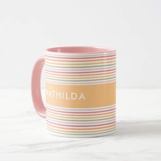 Moderne lichte strepen mok (Voorkant links)