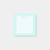 Moderne lichte turquoise witte rand script post-it® notes (Voorkant)