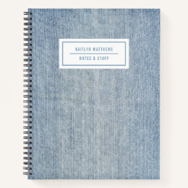 Moderne lichte was Denim Jeans Textielnaam Notitieboek