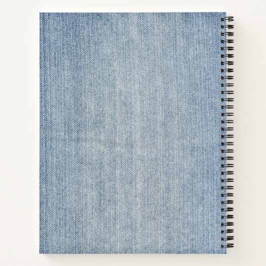 Moderne lichte was Denim Jeans Textielnaam Notitieboek (Achterkant)