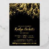 Moderne Lichten 18e verjaardag Echte Partij Folie Uitnodiging (Voorkant)