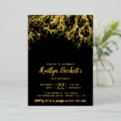 Moderne Lichten 18e verjaardag Echte Partij Folie Uitnodiging (Staand Voorkant)