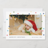 Moderne Lichten Foto Plat Kerstkaart (Voorkant)