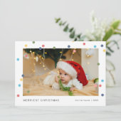 Moderne Lichten Foto Plat Kerstkaart (Staand voorkant)