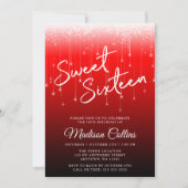 Moderne Lichten Rood Zwart Zoet 16 Kaart (Voorkant)