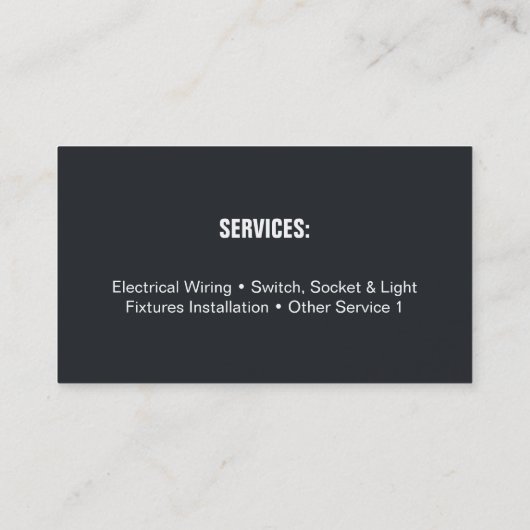 Moderne lichtere spaarlamp visitekaartje (Achterkant)