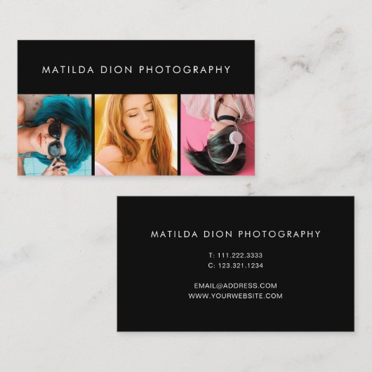 Moderne lichtfotograaf visitekaartje (Voorkant / Achterkant)