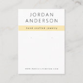 Moderne lichtgele en witte oorbel display kaart visitekaartje (Voorkant)