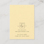 Moderne lichtgele en witte oorbel display kaart visitekaartje (Achterkant)