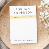 Moderne lichtgele en witte oorbel display kaart visitekaartje