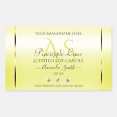 Moderne lichtgele productetiketten juwelen monogra rechthoekige sticker (Voorkant)