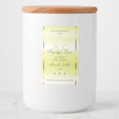 Moderne lichtgele productetiketten juwelen monogra voedselcontainer etiket (Voorkant)