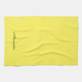 Moderne, lichtgele sjabloon, zwart script theedoek (Horizontaal)