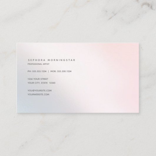 Moderne Lichtgevende Blos Minimalistisch Visitekaartje (Achterkant)