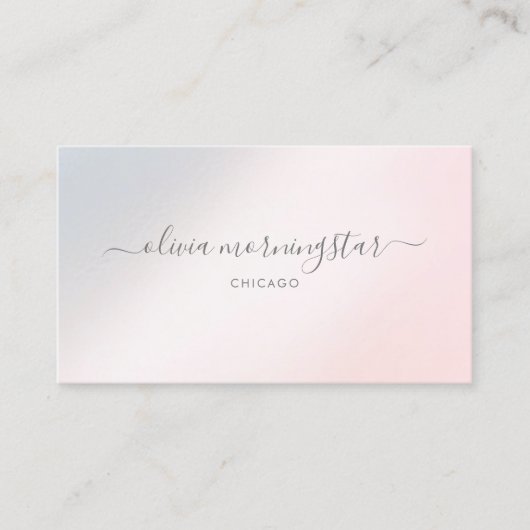 Moderne Lichtgevende Blos Minimalistisch Visitekaartje (Voorkant)