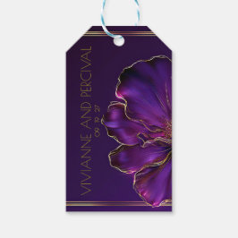 Moderne Lichtgevende Violette Paarse Huwelijk Cadeaulabel