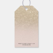 Moderne lichtgouden glitter blush roze retail hang cadeaulabel (Achterkant)