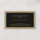 Moderne lichtgouden glitter textuur zwart accent visitekaartje (Achterkant)