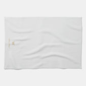 Moderne Lichtgrijze Gouden Script Monogram Theedoek (Horizontaal)