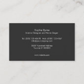 Moderne lichtgrijze linnen LOOK Interieur Designer Visitekaartje (Achterkant)