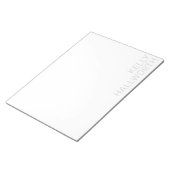 Moderne lichtgrijze naam op wit notitieblok (Schuin)