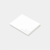 Moderne lichtgrijze naam op wit post-it® notes (Schuin)