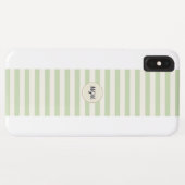 Moderne lichtgroene en crèmekleurige gestreepte mo Case-Mate iPhone case (Achterkant (horizontaal))