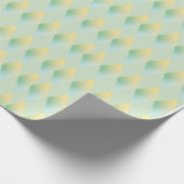 Moderne Lichtgroene & Gele Gradient Diamant Cadeaupapier (Hoek)
