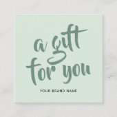 Moderne lichtgroene script coupon kortingskaart (Voorkant)