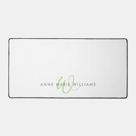 Moderne lichtgroene script monogram bureaumat (Voorkant)