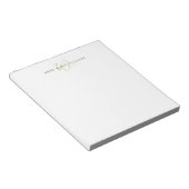 Moderne lichtgroene script monogram notitieblok (Schuin)