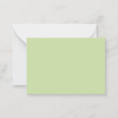 Moderne lichtgroene witte scriptmonogram notitiekaartje (Achterkant)