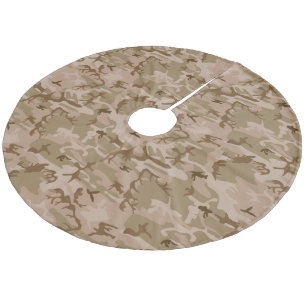 Moderne lichtgroene woestijn militair camouflage fleece kerstboom rok