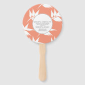 Moderne lichtkoraalbladeren Silo Wedding Round Handwaaier (Achterkant)