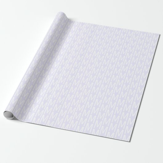Moderne lichtlavender lila aangepast monogram cadeaupapier (Uitgerold)
